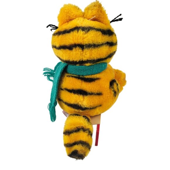 Dakin Garfield Sled Plush 1981 Green Scarf Vintage Korea Christmas Stuffed Anima - Picture 6 of 10
